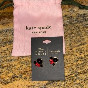 Kate Spade Minnie Mouse Earrings - Black and Red